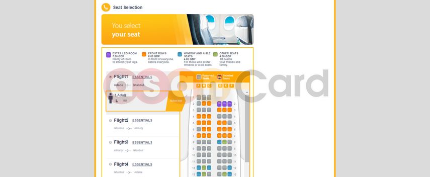 پذیرش آنلاین انتخاب صندلی مسافر پگاسوس | آسان کارت