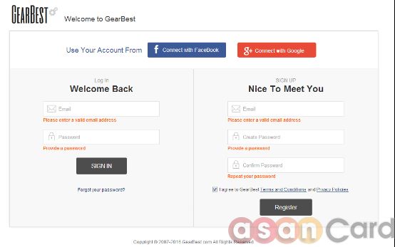 ورود به حساب و خرید از گیربست GearBest | آسان کارت